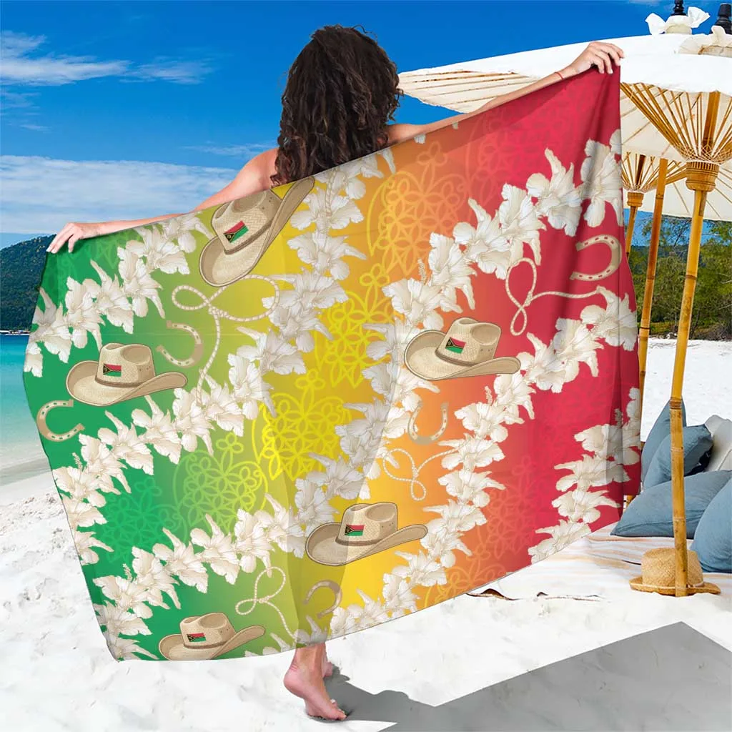 Off-White Hibiscus Cowboy Straw Hat Sand Drawing Print Sarong Vanuatu South Pacific Beach Wrap Wholesale Pareo - related