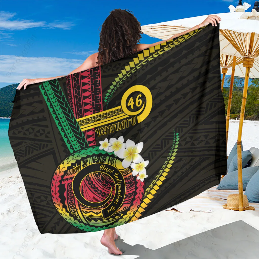 Vanuatu Independence Day Tribal Print Sarong Beach Wrap South Pacific Island Style Pareo Wholesale - main view