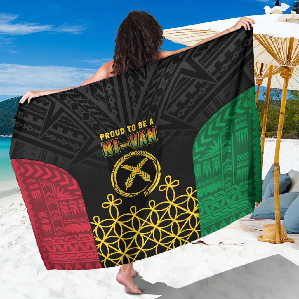 Vanuatu Tribal Sand Drawing Geometric Print Sarong Beach Wrap Pareo in Rayon for Island Resort Wholesale - main view