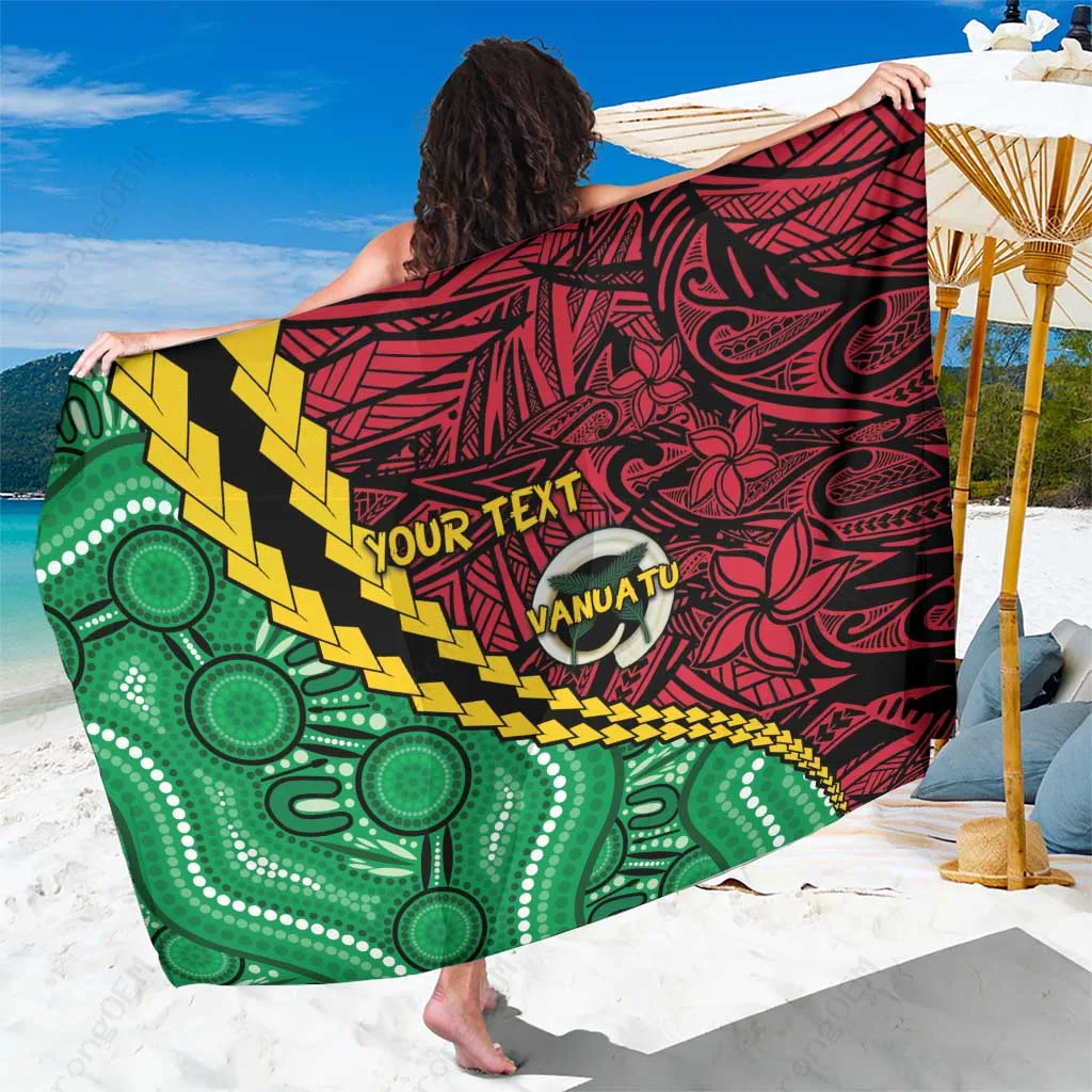 Red Tribal Vanuatu Aboriginal Print Sarong South Pacific Island Beach Wrap Wholesale Pareo - main view