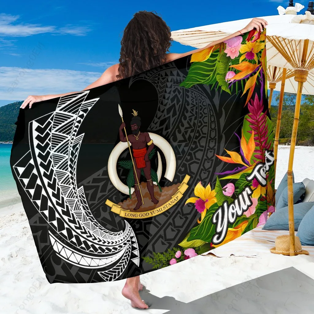 White Spiral Seal Turtle Mandala Print Sarong Polynesian Beach Wrap Custom OEM Pareo - main view