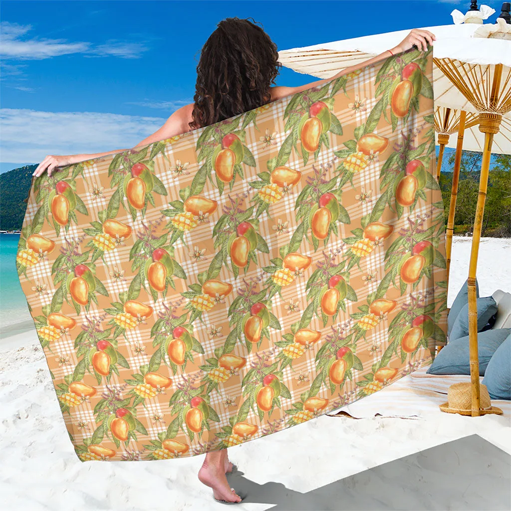 Coral Vintage Hawaii Mango Palaka Print Sarong Tropical Beach Wrap Pareo for Resort OEM