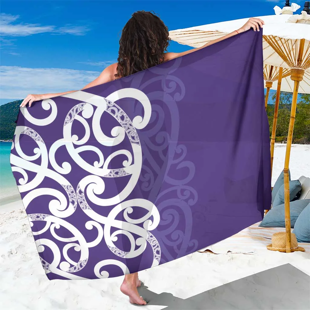 Green Maori Koru Kowhaiwhai Print Sarong Polynesian Style Beach Wrap Wholesale Pareo - main view