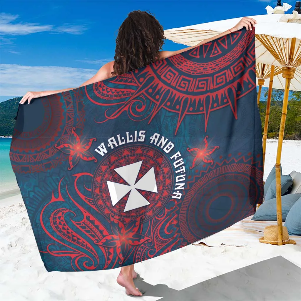 Purple Red Hibiscus Polynesian Tribal Print Sarong Beach Wrap Pareo for Resort Hotel Wholesale - main view