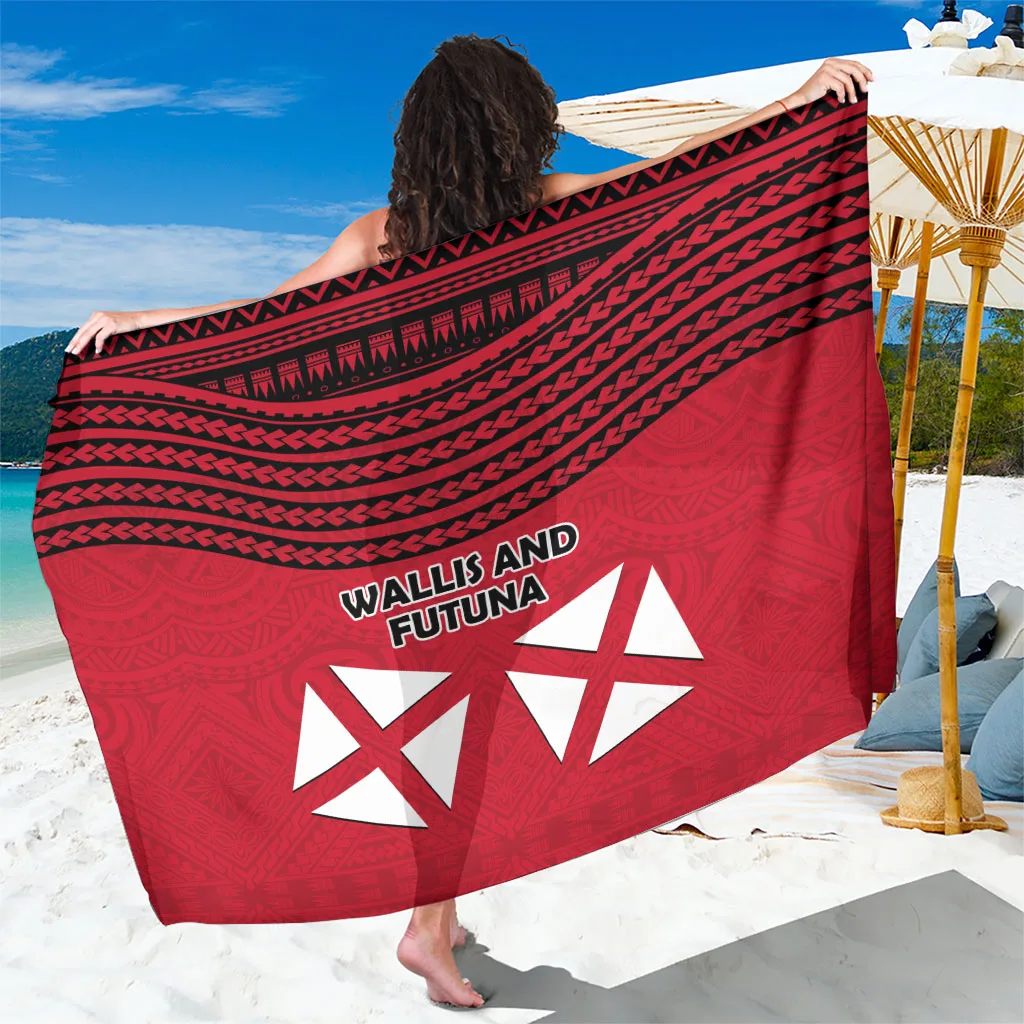 Wallis & Futuna Sarong Polynesian Tattoo Flag Map - main view