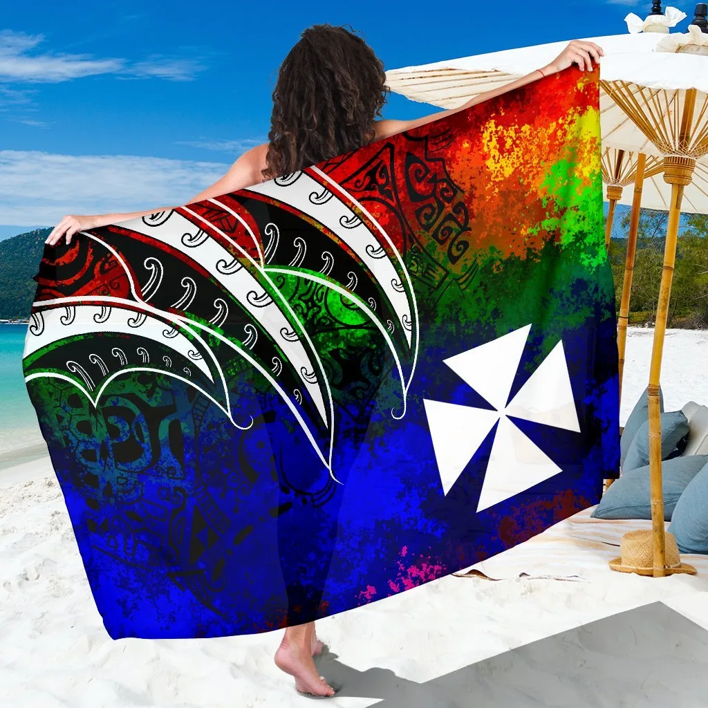 Rainbow Tropical Leaf Print Sarong South Pacific Beach Wrap for Resort Hotel Wholesale Pareo - main view