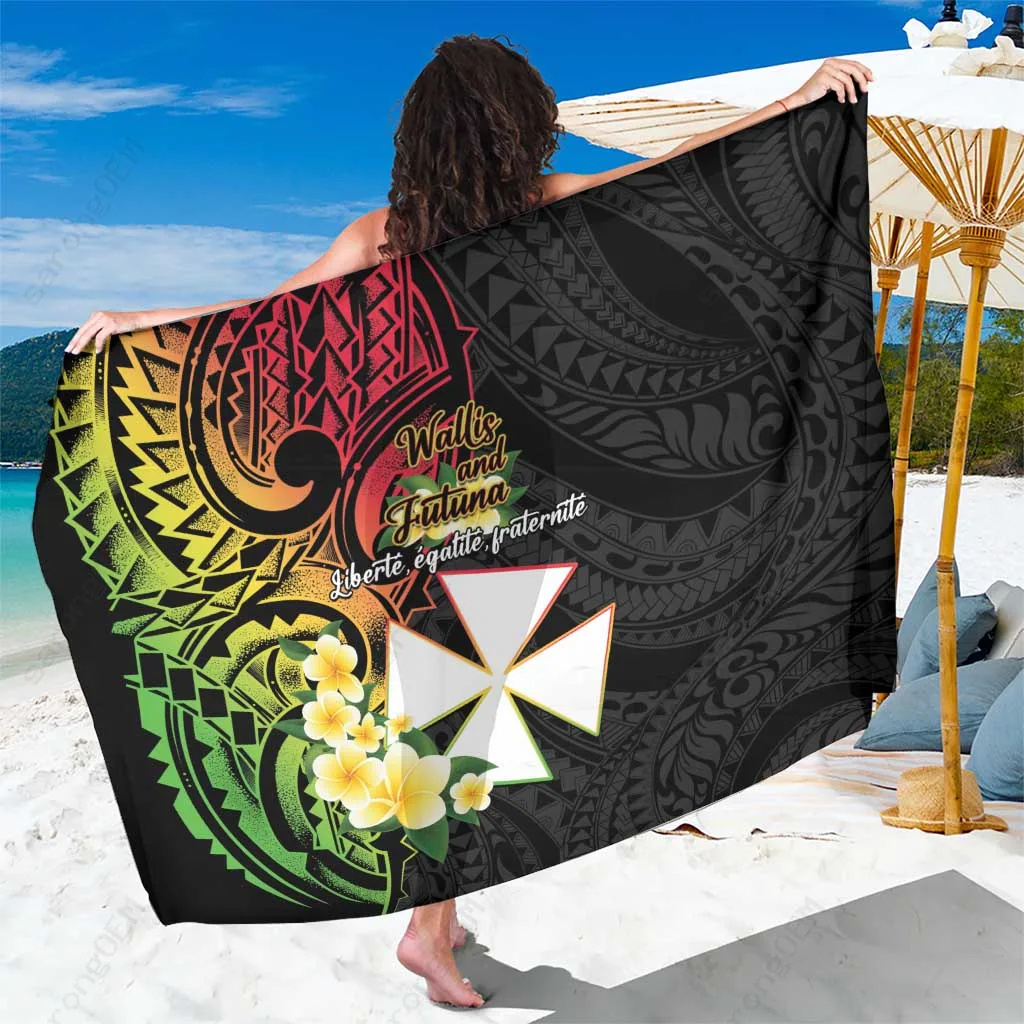 Plumeria Polynesian Print Sarong Beach Wrap Tropical Island Resort Cover Up Wholesale Pareo - main view