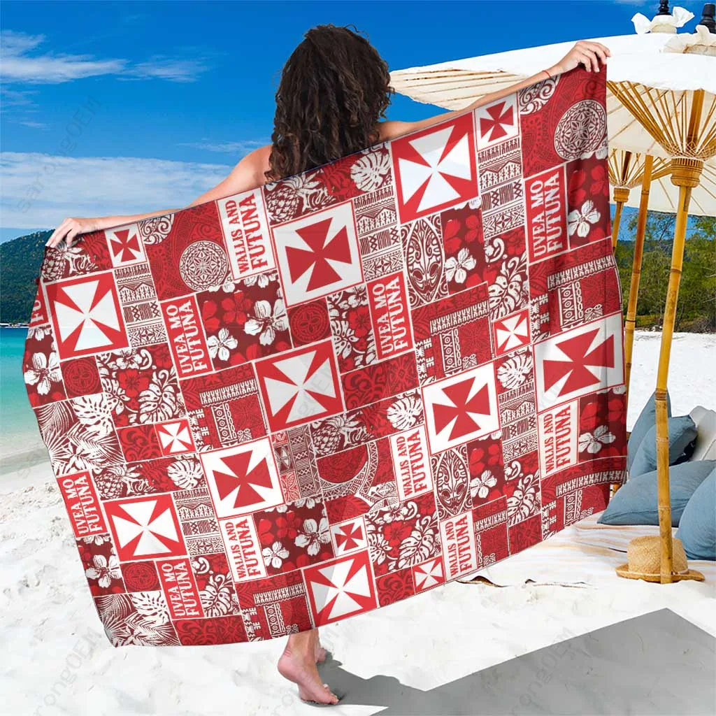 Multicolor Christmas Patchwork Sarong Polynesian Vibe Beach Wrap for Resort Hotel Wholesale Pareo - main view
