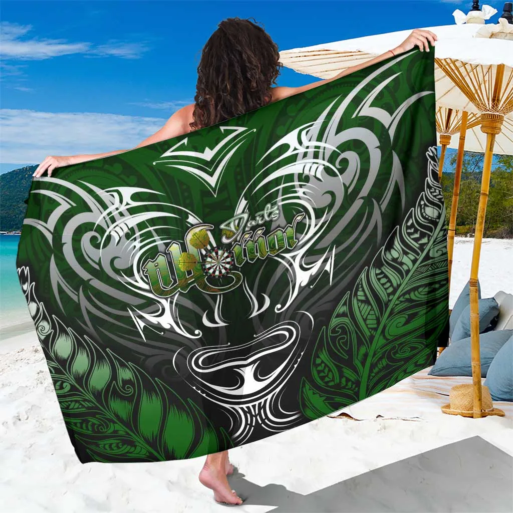 Silver Warriors Maori Darts Silver Fern Print Sarong Polynesian Beach Wrap Wholesale Pareo - main view