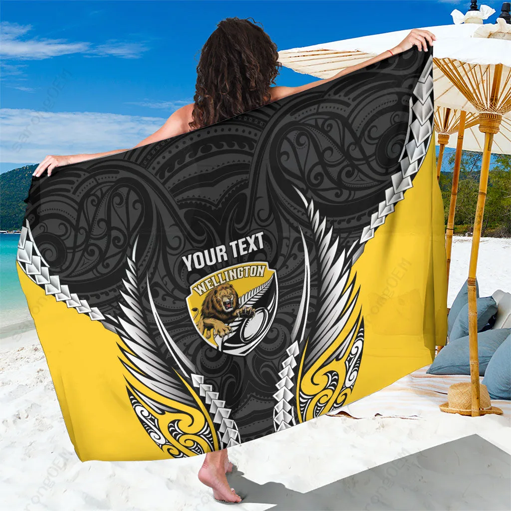 Silver Fern Maori Custom Sarong Beach Wrap for Rugby 2026 Viscose Rayon Wholesale Pareo - main view