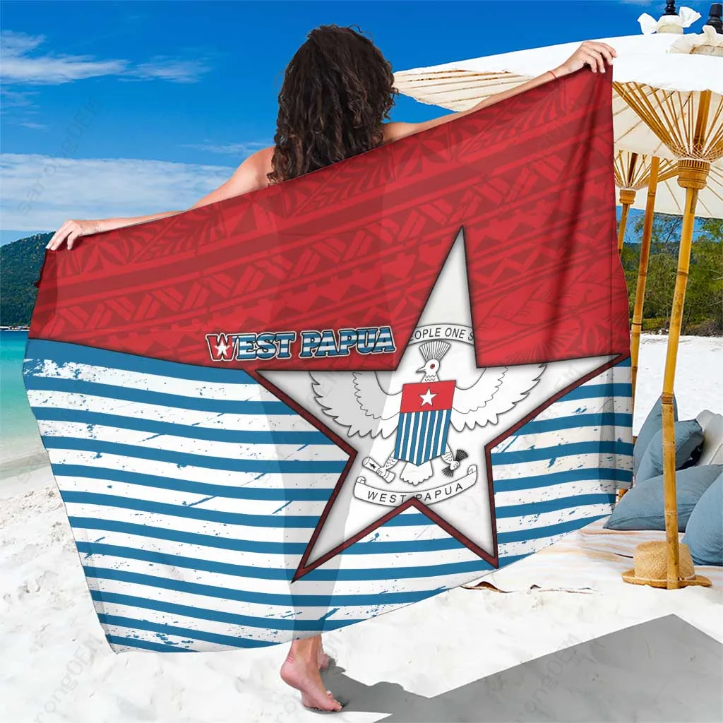 Deep Blue Morning Star Tribal Print Sarong South Pacific Island Beach Wrap Wholesale Pareo - main view