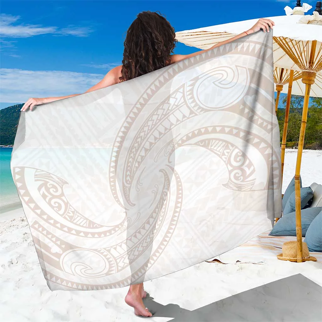 White Wave Sun Polynesian Print Sarong Beach Wrap Tropical Resort Cover Up Wholesale Pareo - main view