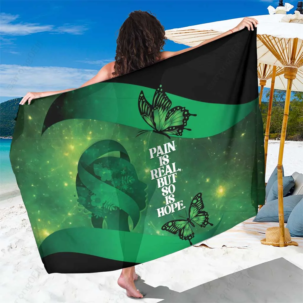 Galaxy Vibes Sarong Beach Wrap Brave Strong Warrior Print Rayon Pareo Cover Up Wholesale