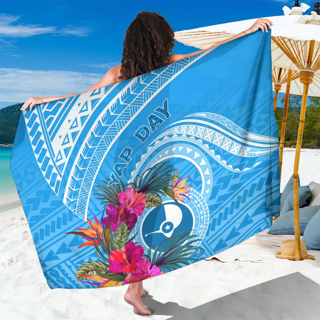 Tropical Flower Viscose Print Sarong South Pacific Beach Wrap Resort Cover Up Wholesale Pareo - main view