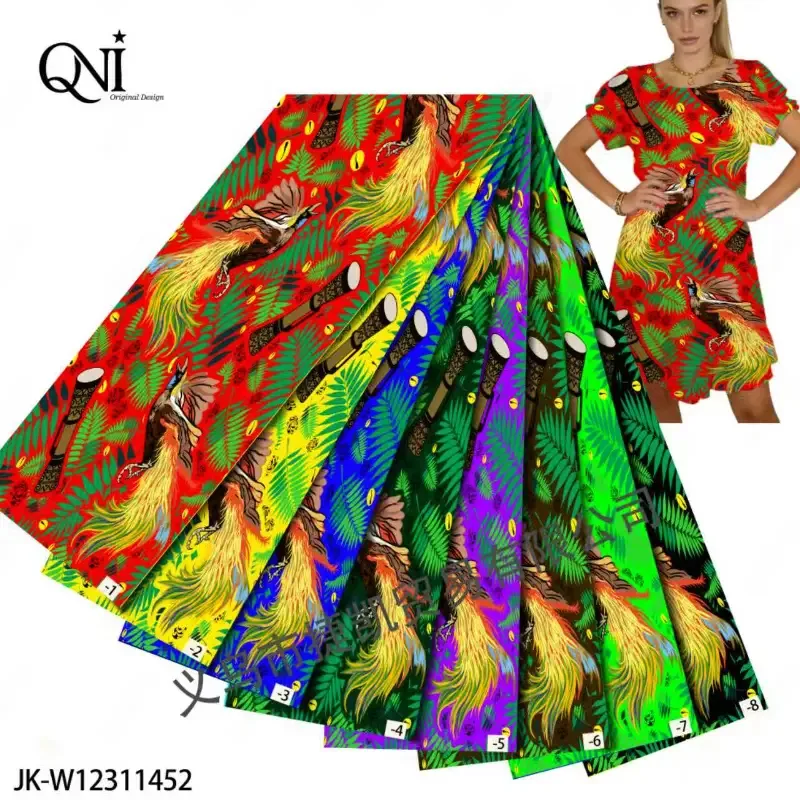 Custom Tropical Bird of Paradise Musical Instrument Print Fabric Custom Fabric - fabric