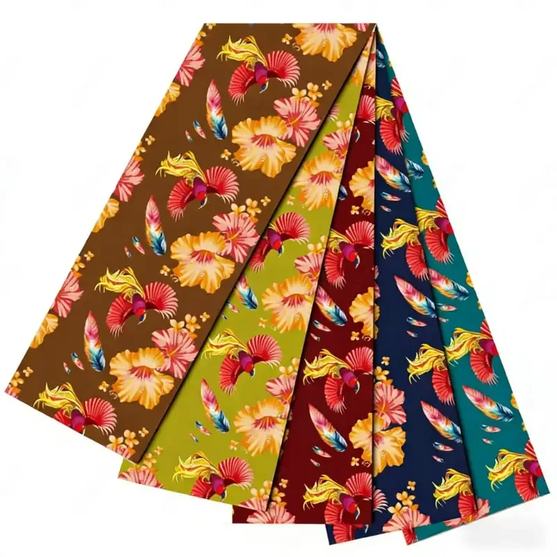 Heavenly Bird Hibiscus Print Custom Fabric Custom Fabric - fabric