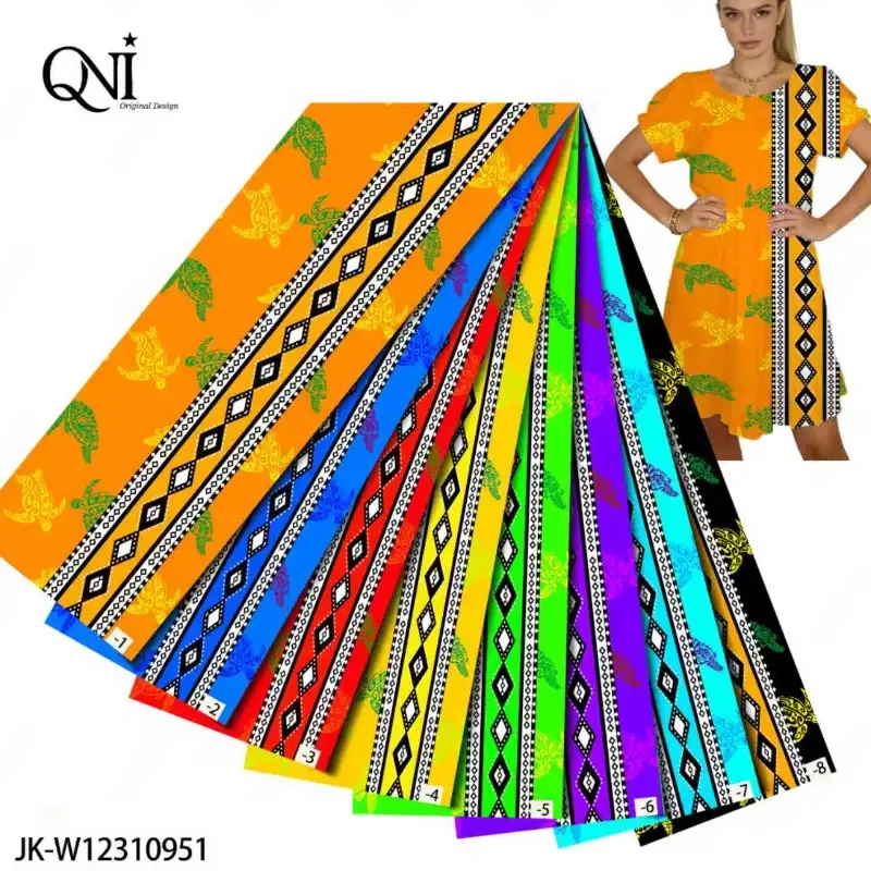 Tribal Turtle Geometric Contrast Print Custom Fabric Custom Fabric - fabric