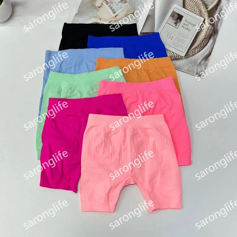 Kids' Honeycomb Pattern Butt-Lifting Solid Color Tight Shorts Leggings - Leggings