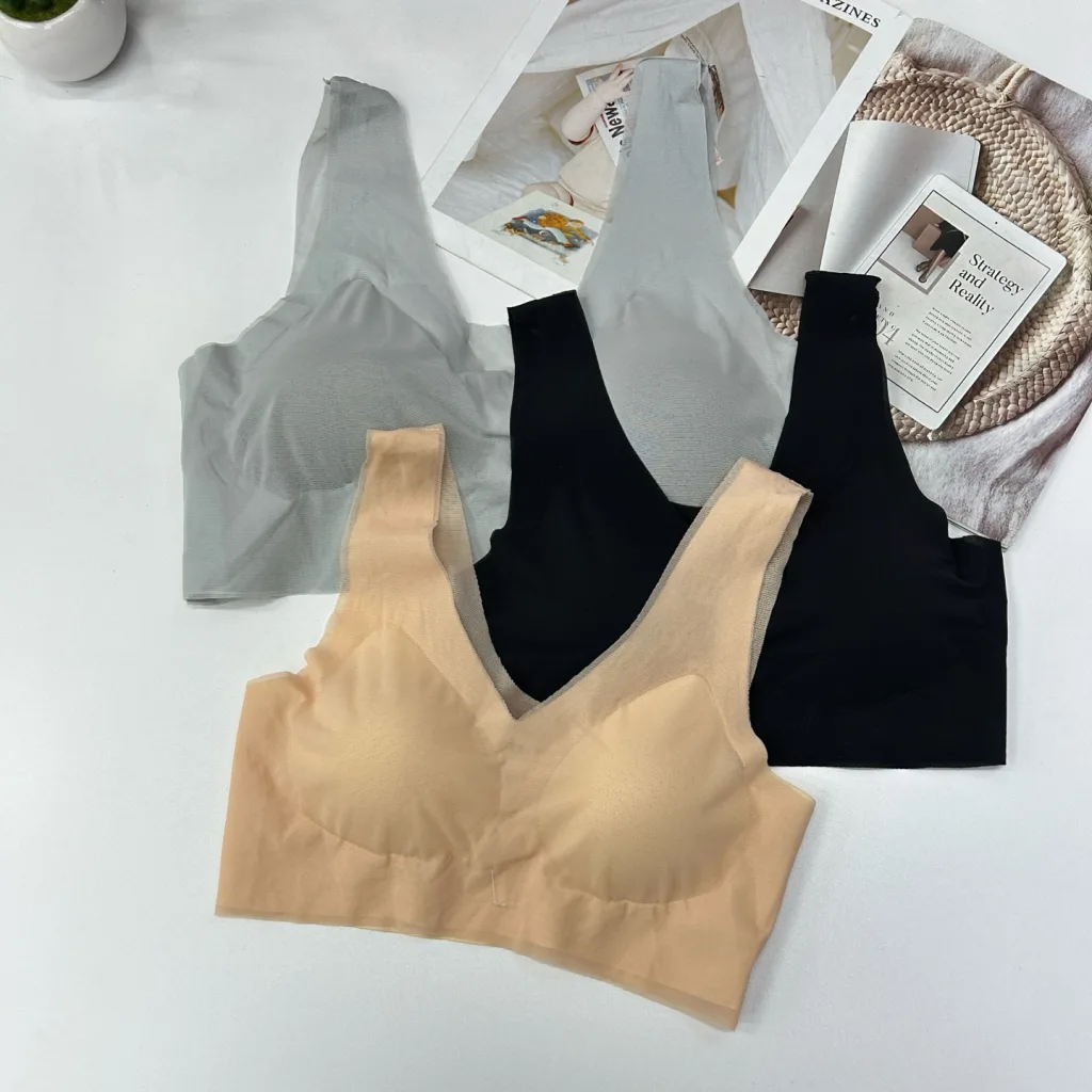 Women's Seamless Removable Padded Back Bra, Comfortable Fit