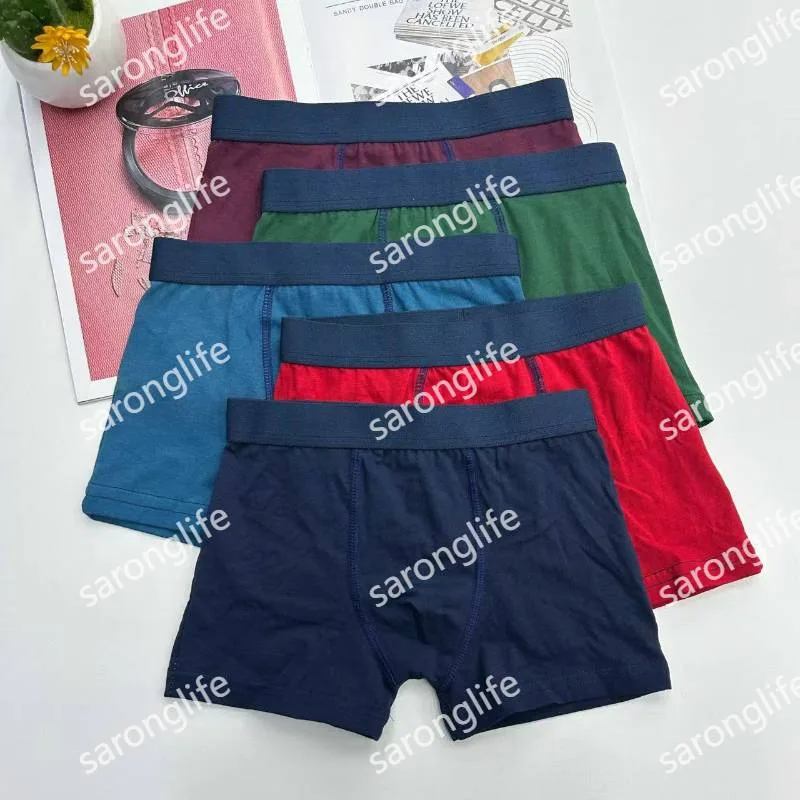 Boys' 95% Cotton Solid Color Boxer Briefs Kids Underwear - Women Briefs