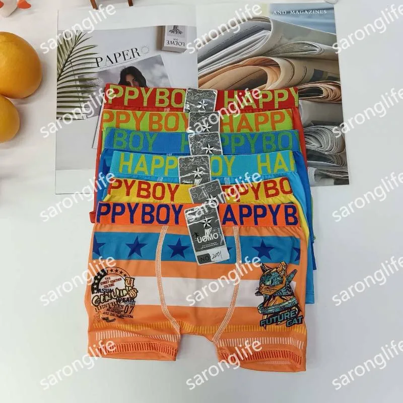 Boys' Printed Cotton Boxer Briefs Customizable - Women Briefs