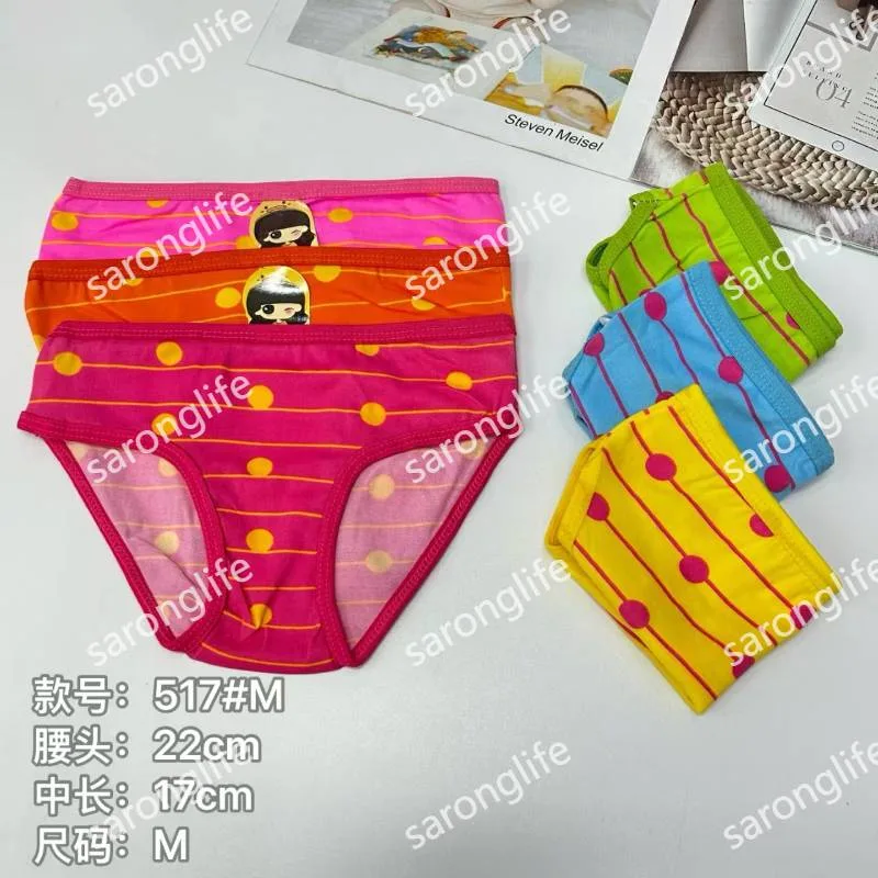 Girls' Breathable Polka Dot & Stripe Triangle Briefs, Cute Style - Women Briefs