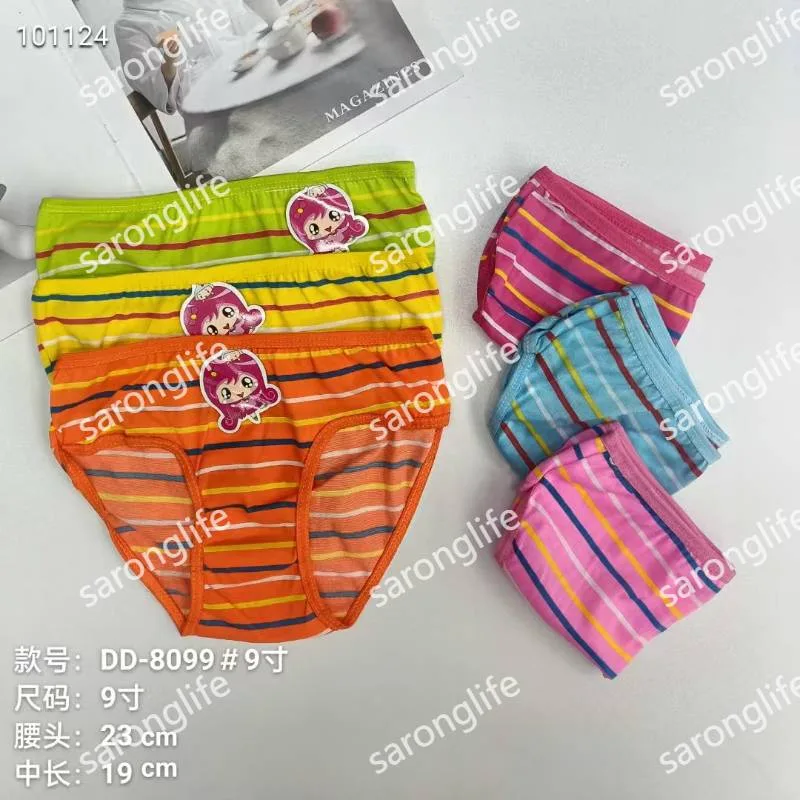 Girls' Breathable Striped Printed Cotton Triangle Briefs for Africa - Women Briefs