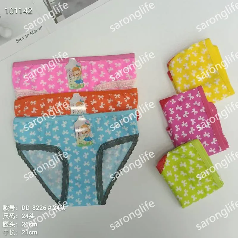 Girls' Colorful Bow Print Lace-Trimmed Cotton Briefs for Africa - Women Briefs