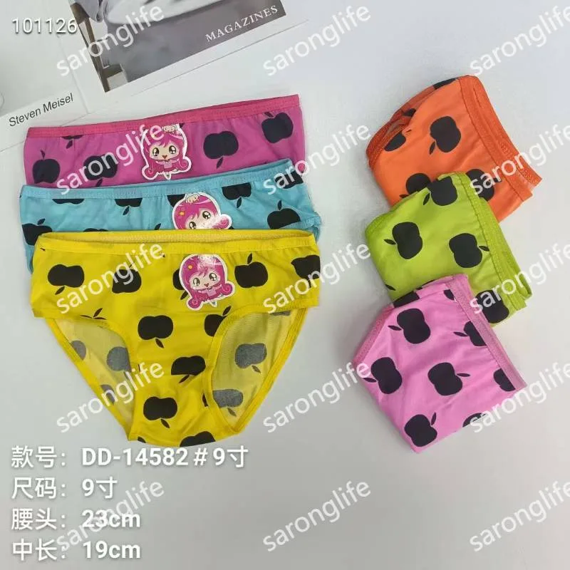 Girls' Heart Print Breathable Cotton Triangle Briefs for Africa Export - Women Briefs
