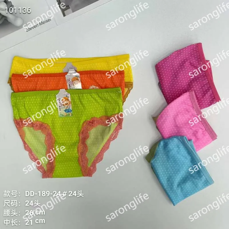 Girls' Lace-Trim Cotton Briefs Comfortable African Export - Women Briefs