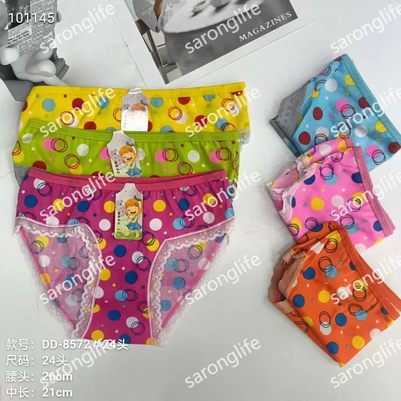 Girls' Lace-Trim Cotton Briefs Comfortable African Export - Women Briefs