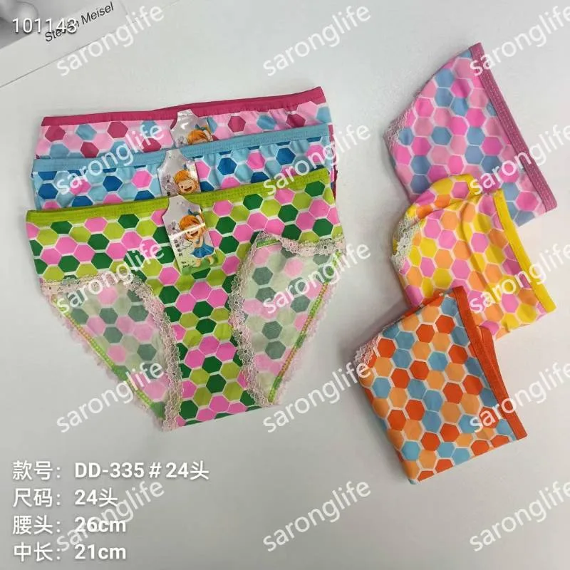 Girls' Lace-Trim Cotton Briefs Comfortable African Export - Women Briefs