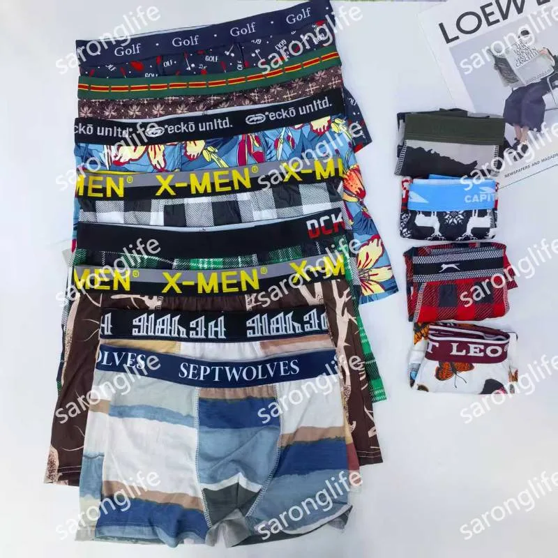 Men's Breathable Colorful Printed Boxer Briefs - Women Briefs