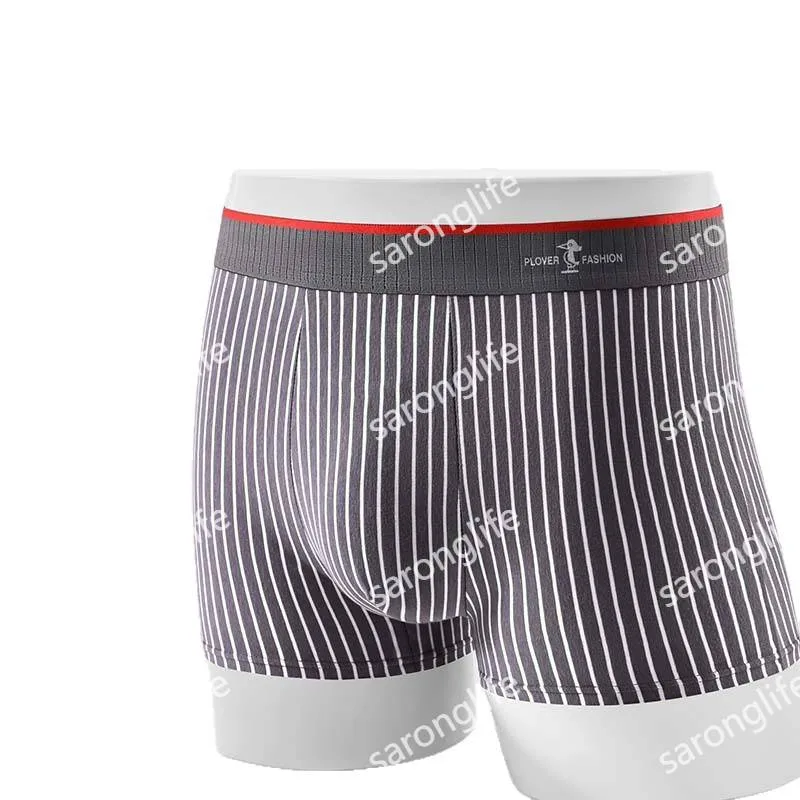 Men's Cotton Vertical Stripe Boxer Shorts, Popular Mid-Rise Underwear - Women Briefs