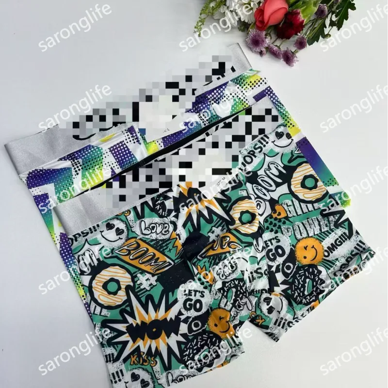 Men's Ice Silk Breathable Printed Summer Boxer Shorts - Women Briefs
