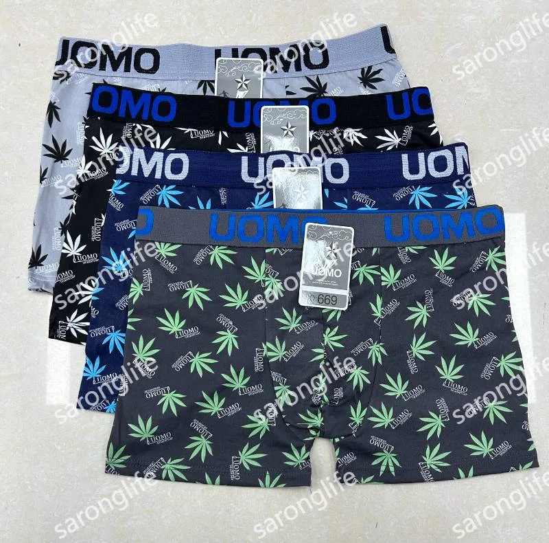 Men's Printed Breathable Boxer Briefs Letter Trim - Women Briefs