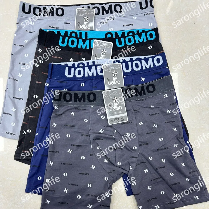 Men's Printed Letter Waistband Breathable Boxer Briefs - Women Briefs