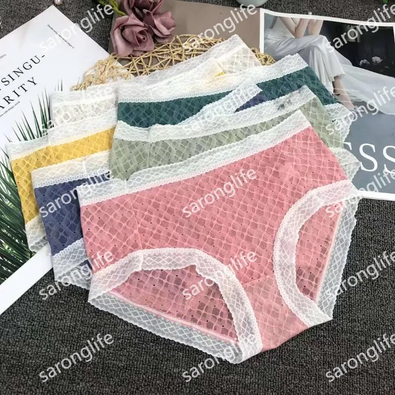 Women's French Lace Silk & Cotton Breathable Seamless Briefs - Women Briefs