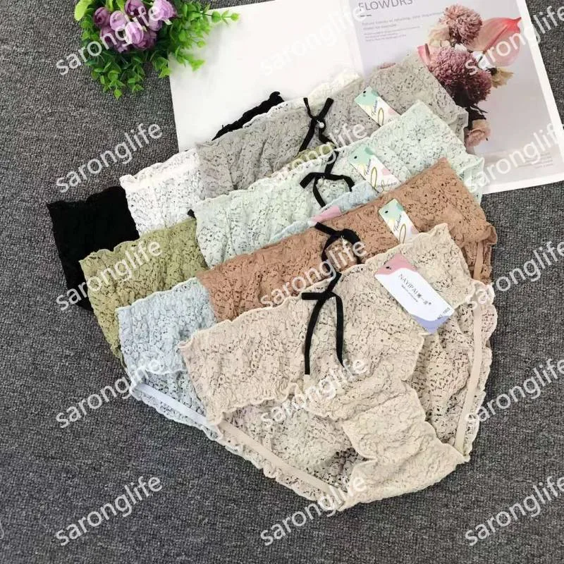 Women's French Lace Silk & Cotton Breathable Seamless Briefs - Women Briefs