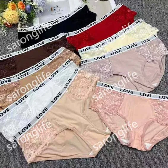 Women's Low-Waist Lace Patchwork Sexy Triangle Panties, European Style - Women Briefs