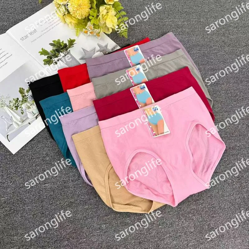 Women's Mid-High Waist Cotton Hip-Lift Briefs, Wide Elastic Band - Women Briefs
