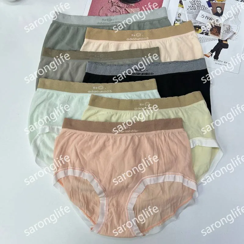 Women's Mid Waist Seamless Stretchy Briefs with Letter Waistband - Women Briefs