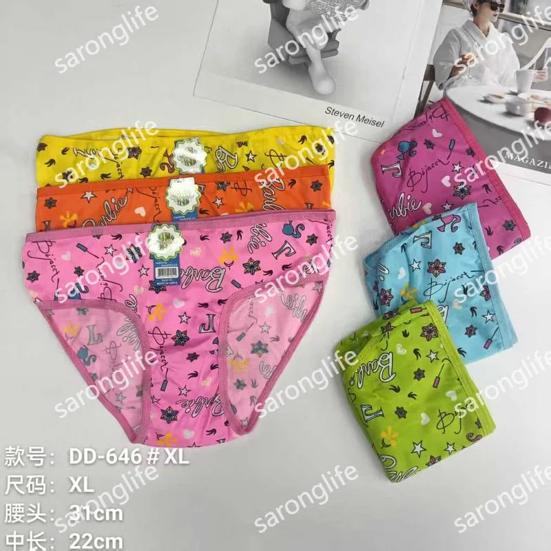 Women's Milk Silk Cartoon Print Sexy Edge Triangle Briefs - Women Briefs