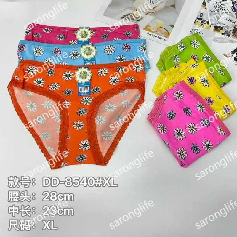 Women's Milk Silk Floral Lace Trim Sexy Briefs - Women Briefs