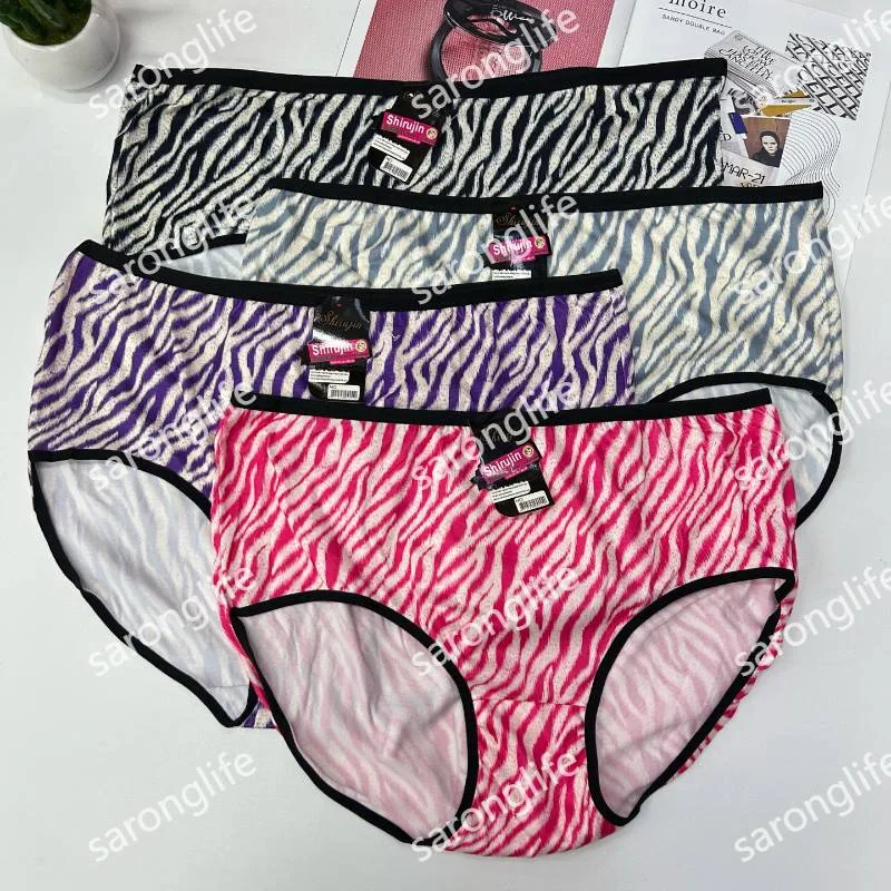 Women's Zebra Print Seamless Breathable Briefs One Size - Women Briefs