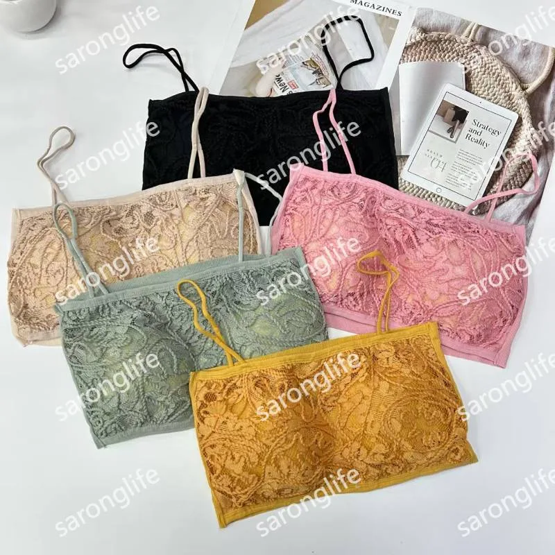 Women's Lace Cup Removable Padding Backless Sexy Camisole Lingerie - Vests
