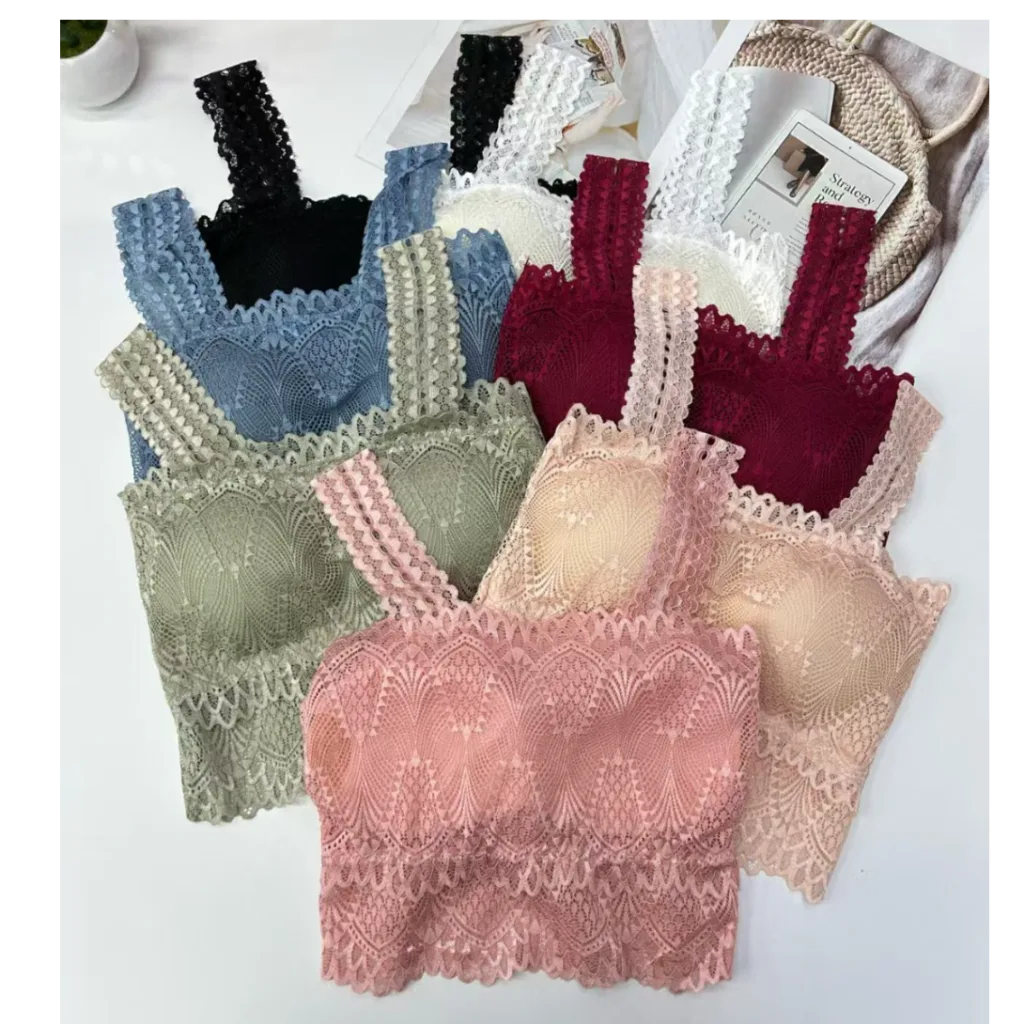 Women's Wide Strap Lace Cup Comfortable Camisole Lingerie - Vests